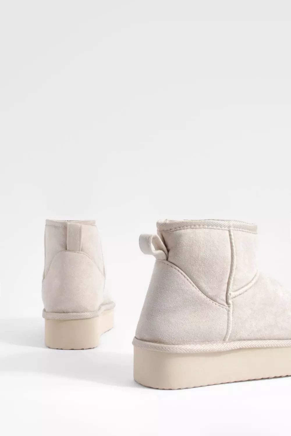 Ecru Platform Mini Cosy Boots     alternative image
