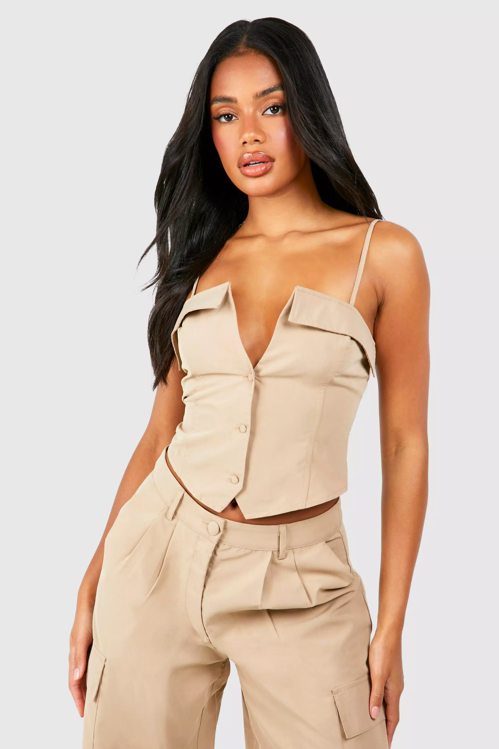 Stone V Button Front Corset alternative image