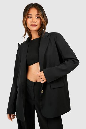 Black Split Back Relaxed Fit Blazer