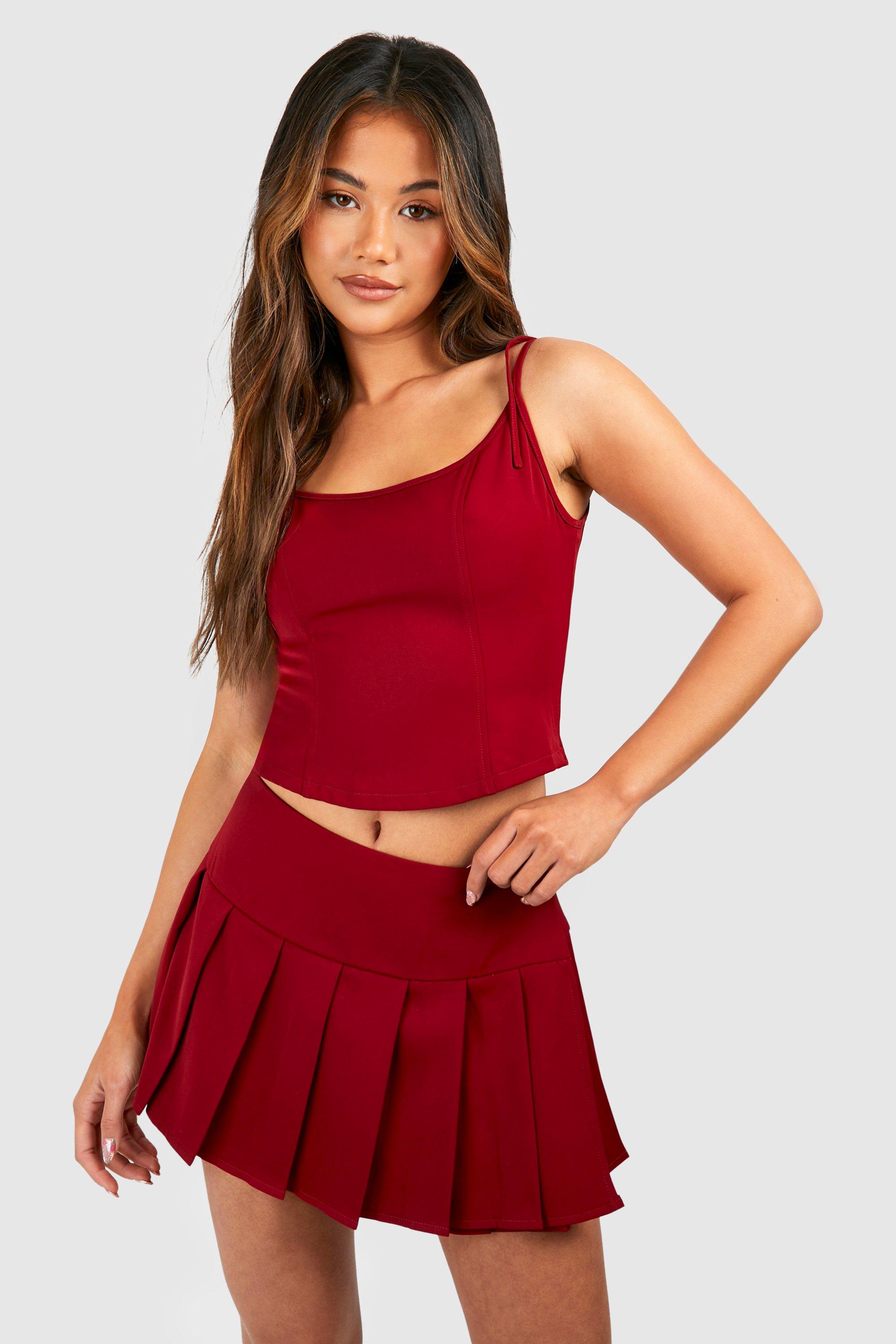 Pleated Micro Mini Skirt