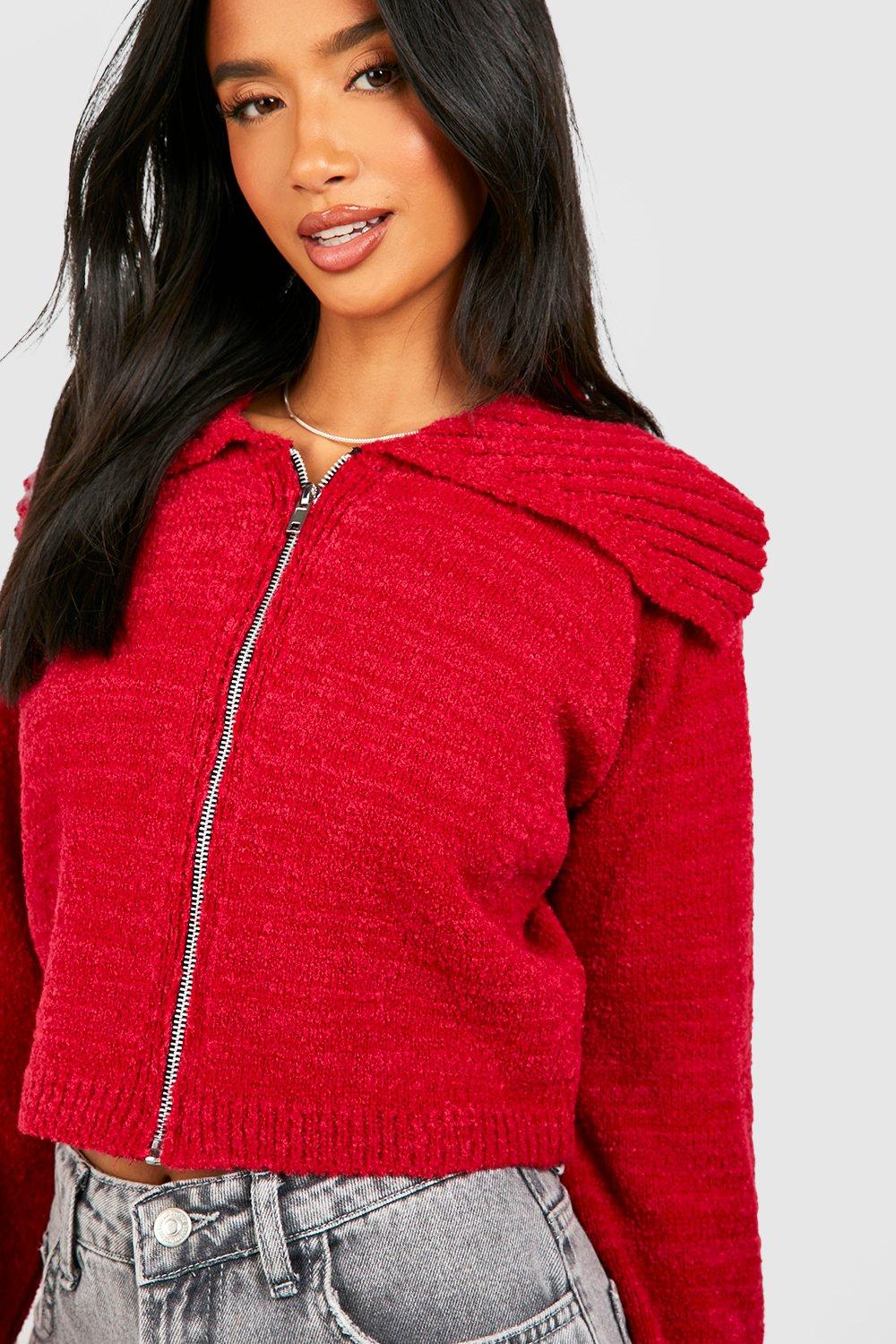 Petite hot sale red cardigan