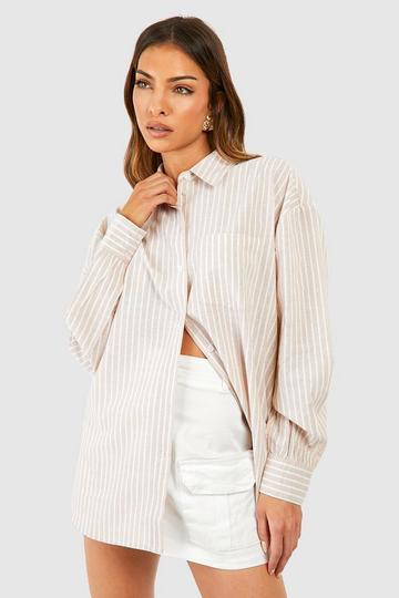 Oversized Stripe Shirt stone