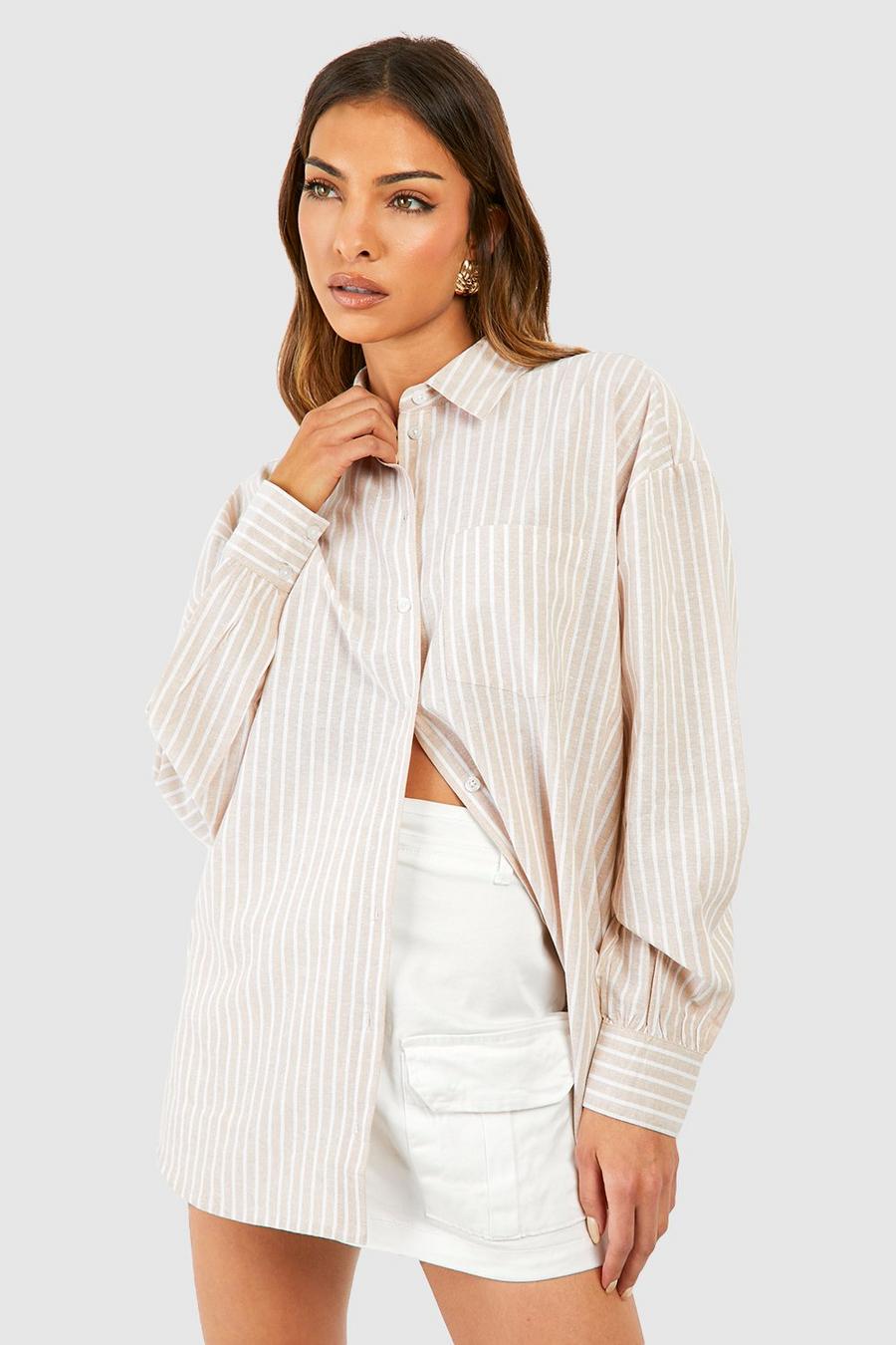 Camicia oversize a righe, Stone image number 1