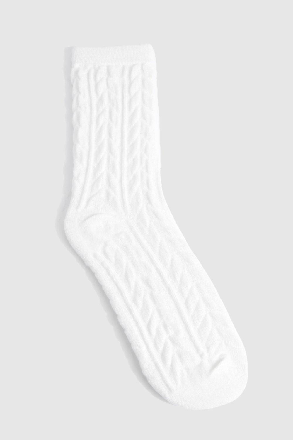 Chaussettes douillettes en maille torsadée