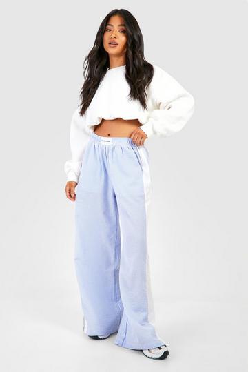 Petite Textured Stripe Dsgn Studio Pants pale blue