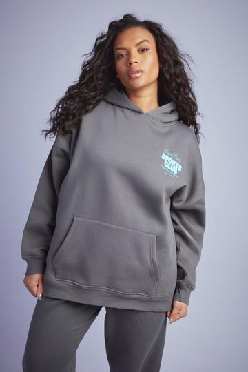 Plus Oversized Dsgn Studio Sport Hoodie charcoal