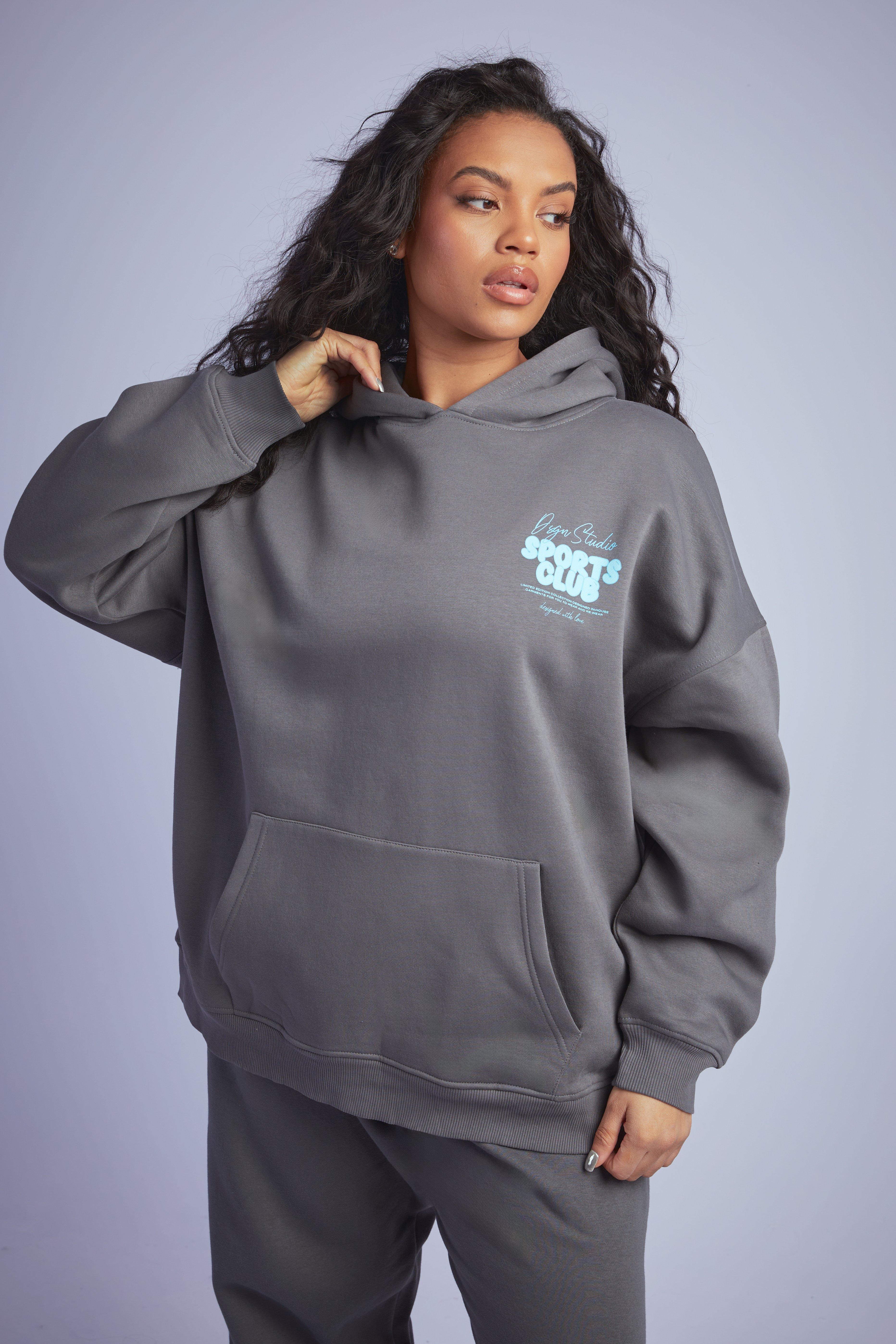 Grey hoodie 2024 boohoo