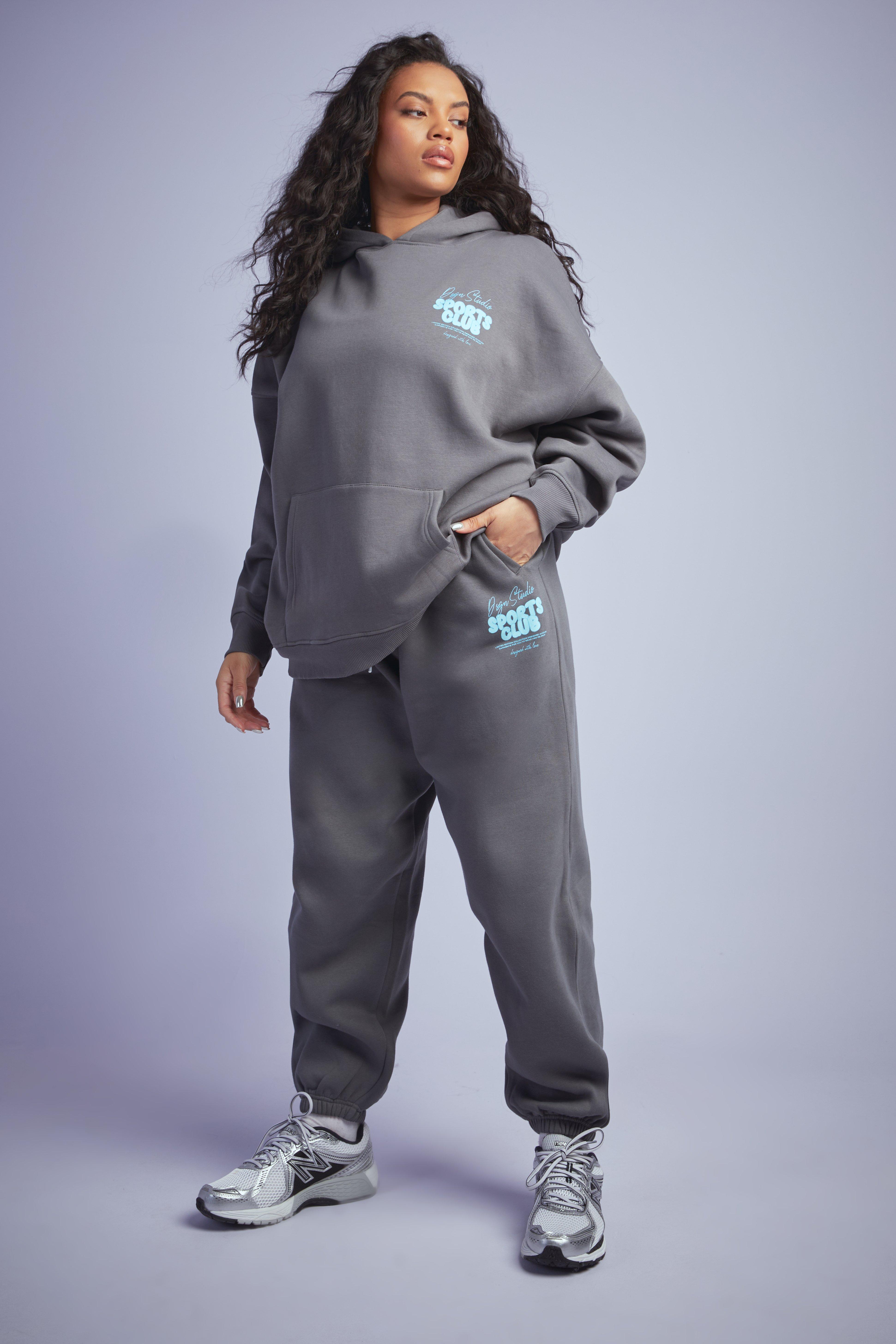 Pantaloni tuta Plus Size Dsgn Studio Sport con polsini alle caviglie boohoo IT