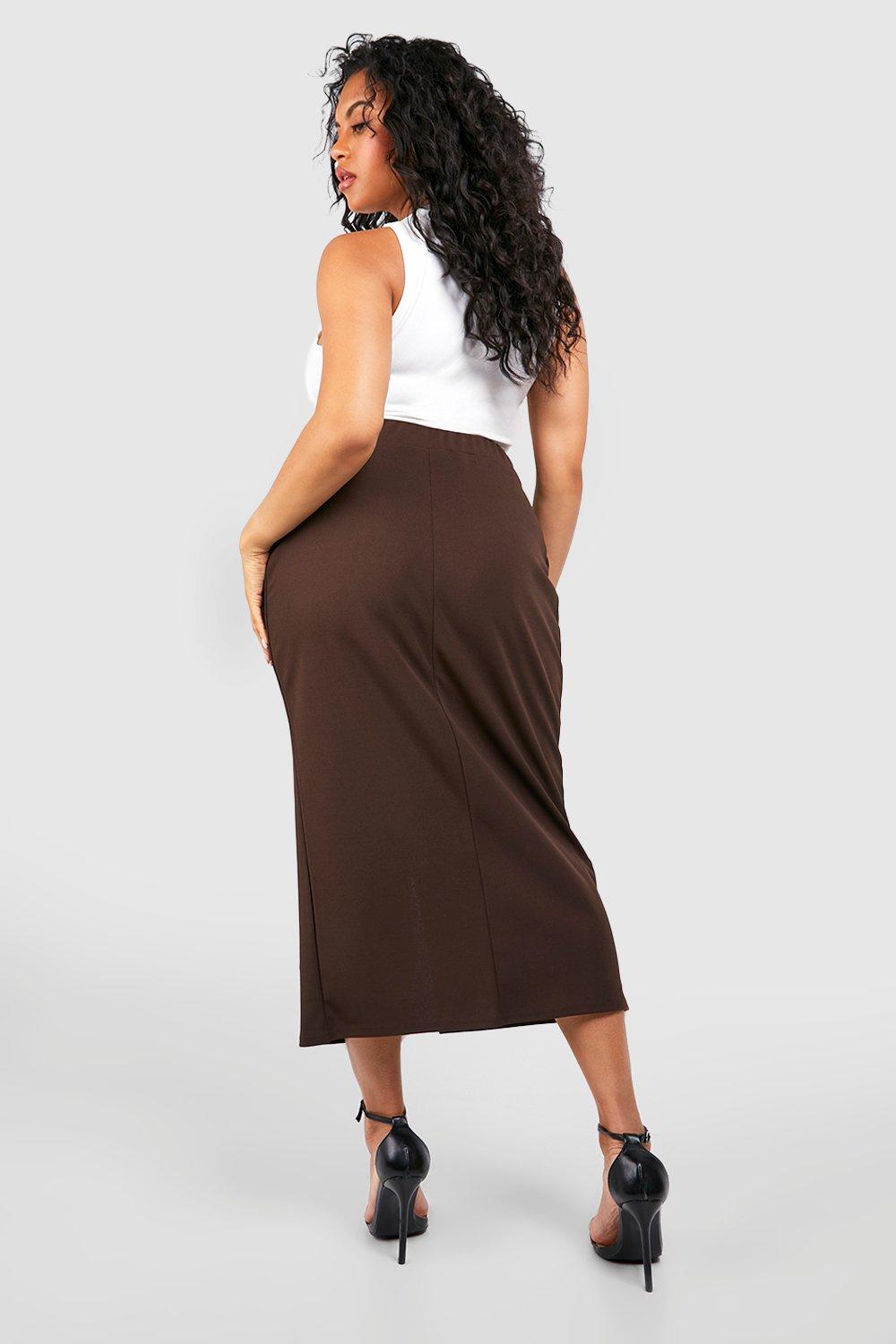 Plus size scuba midi skirt sale