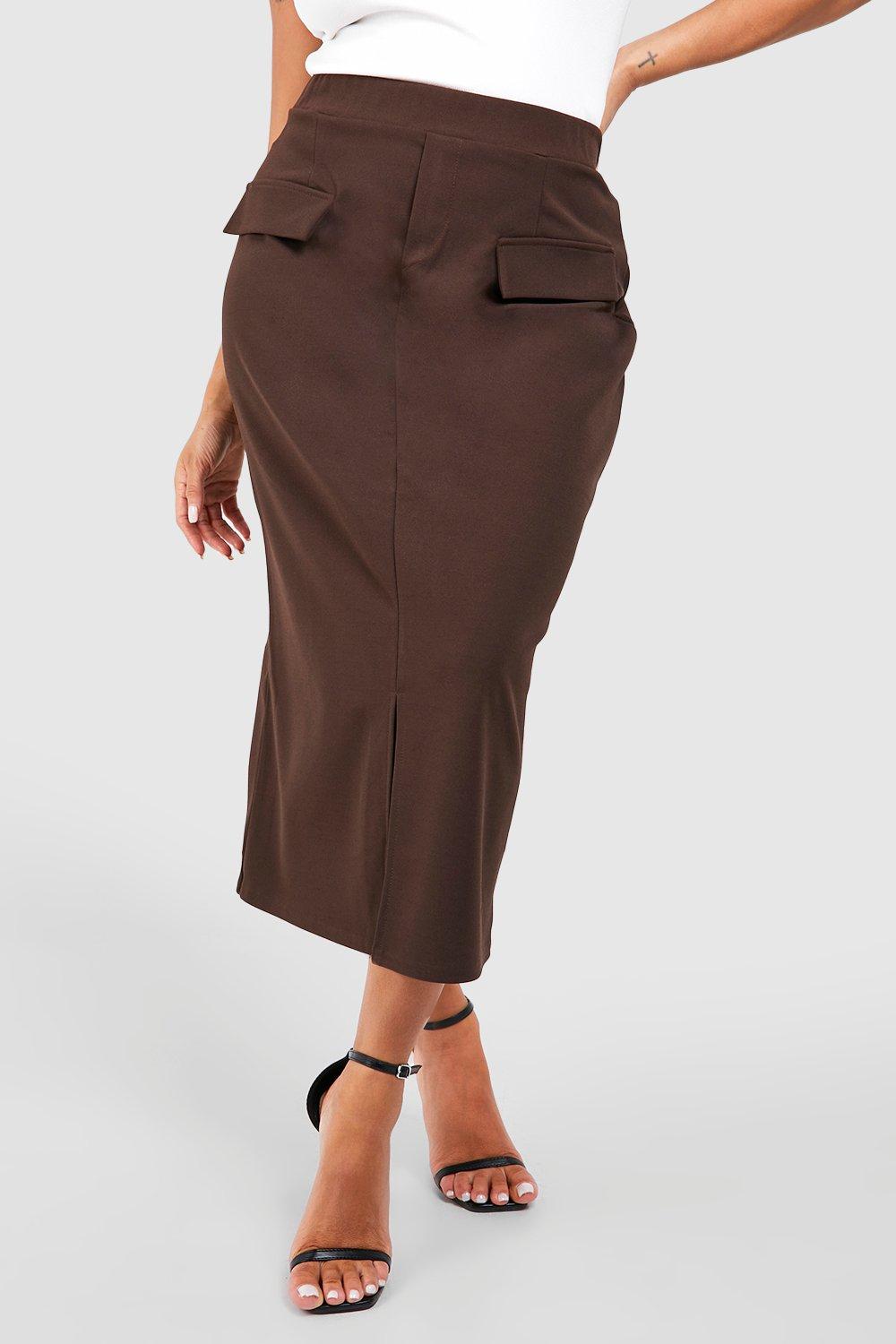 Midi pencil skirt with pockets sales
