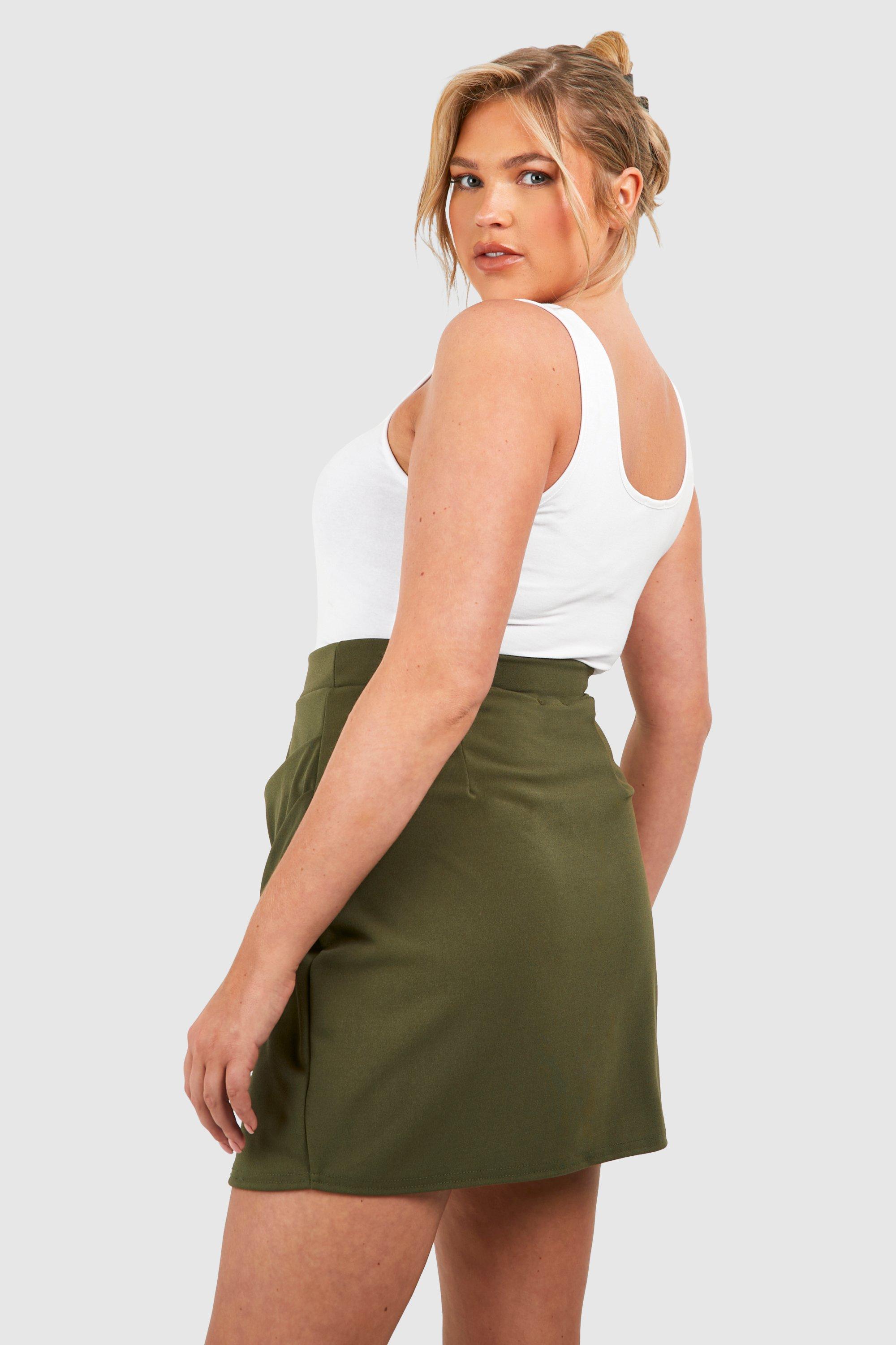 Khaki hotsell skirt boohoo