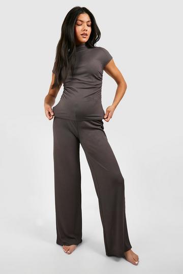 Maternity Textured Loungewear Set charcoal