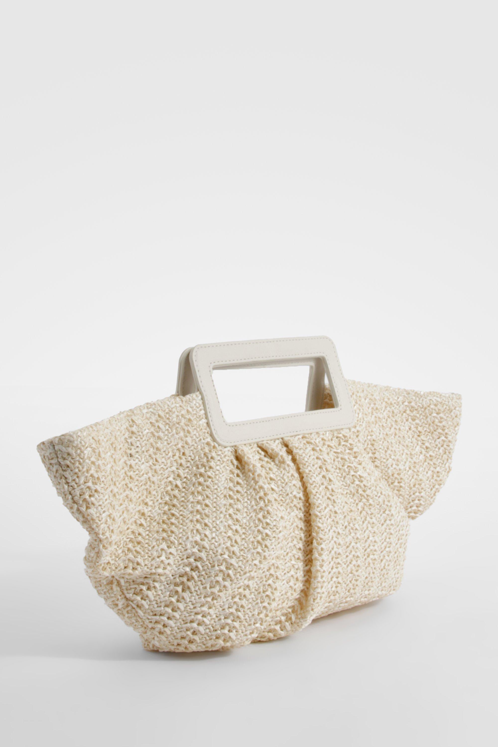 Structured Straw Beach Grab Bag boohoo NO