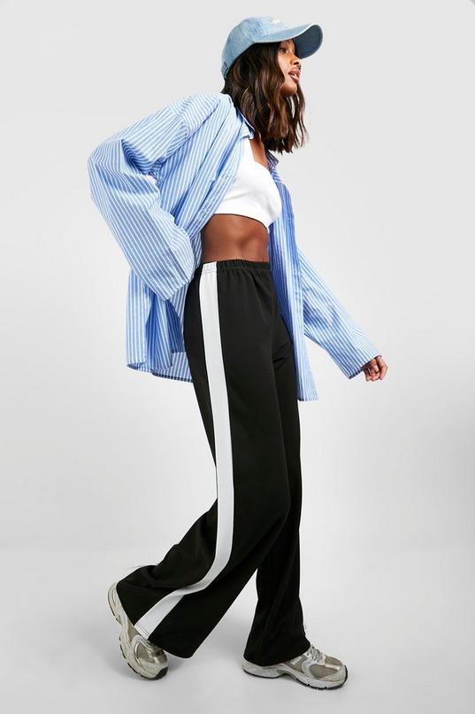 Side Stripe Wide Leg Pants | boohoo USA Side Stripe Wide Leg Pants | boohoo USA