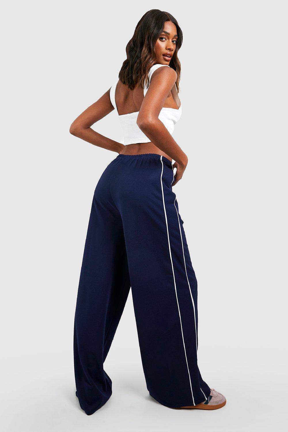 Palazzo pants with side on sale stripe