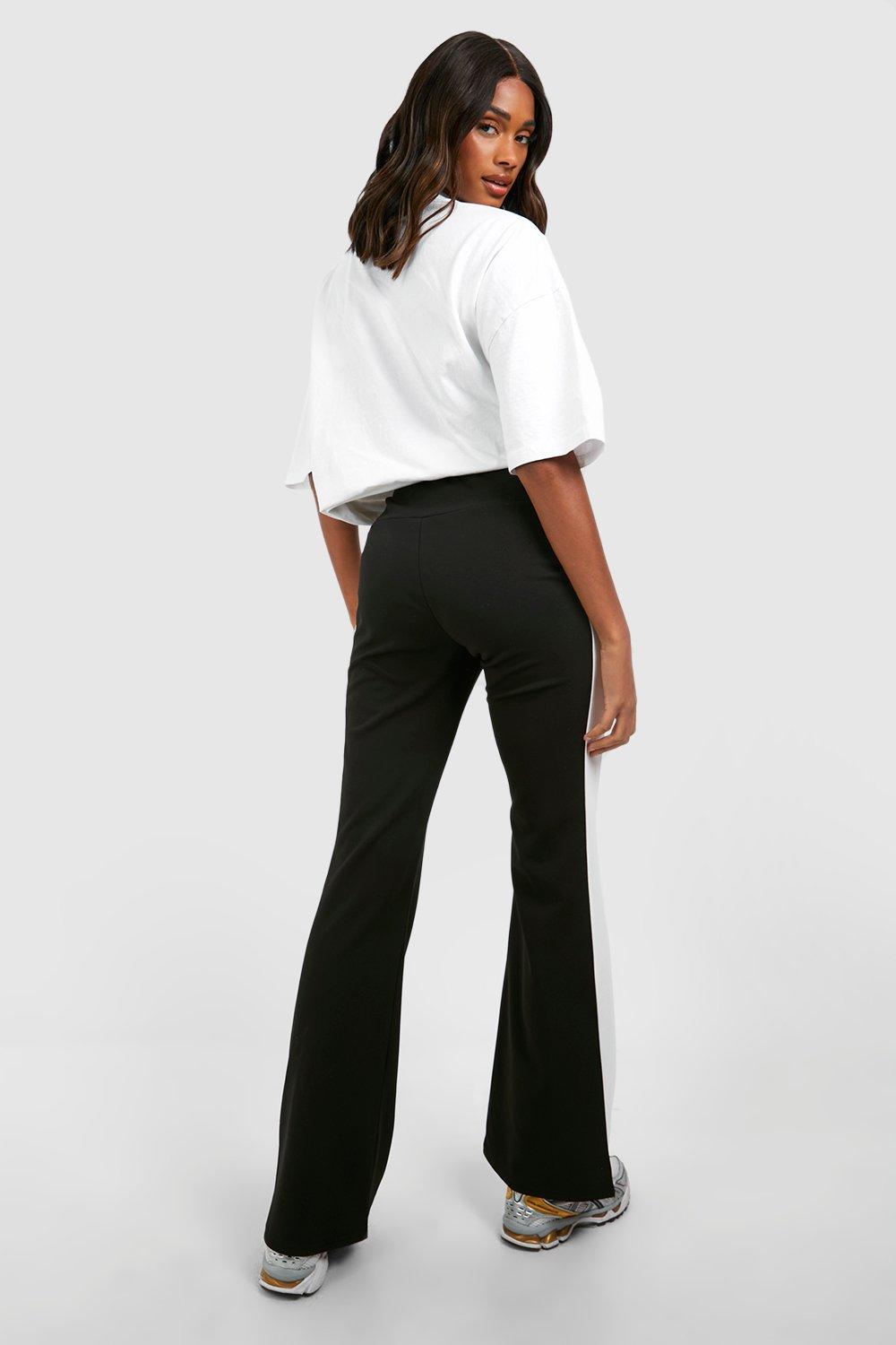 Boohoo Crepe Yoga Pant in Black