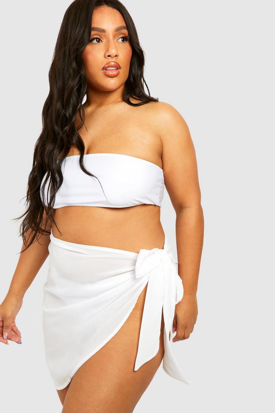 White Plus Sarong med knytdetalj