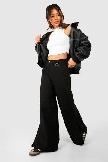 Wide Leg Side Split Trouser black