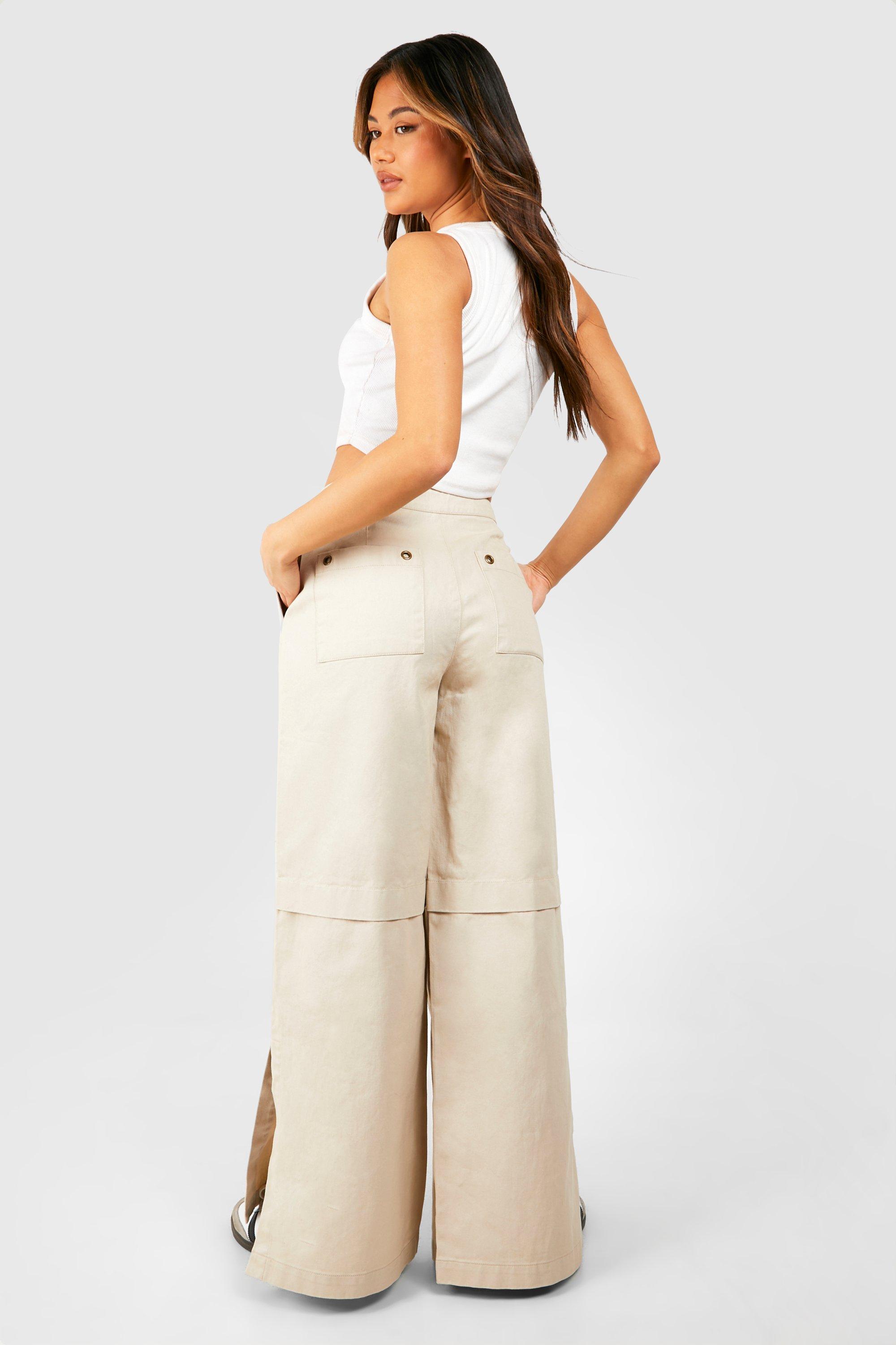 boohoo Side Split Belted Wide Leg Trouser