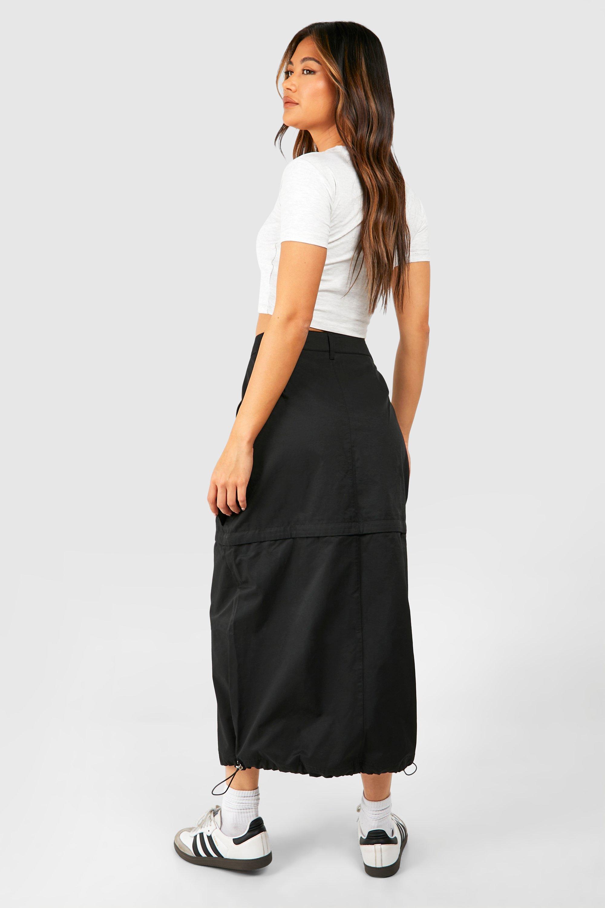 2 In 1 Zip Detail Cargo Maxi Skirt | boohoo USA