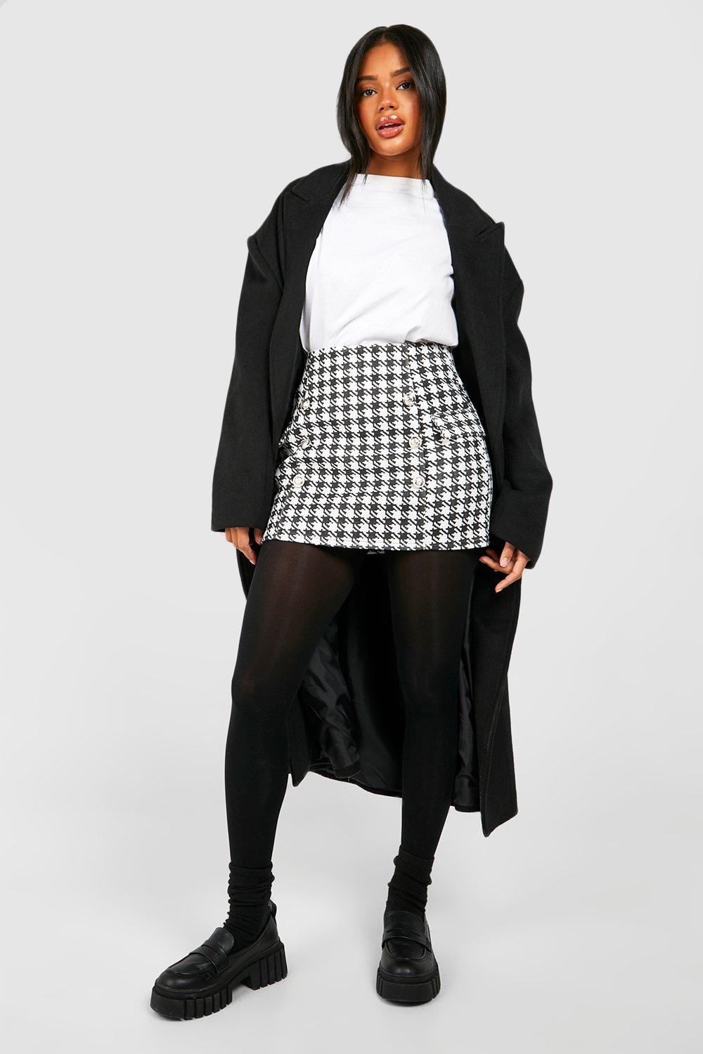 Dogtooth wool skirt sale