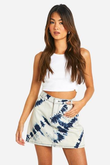 Tie Dye Mini Skirt blue