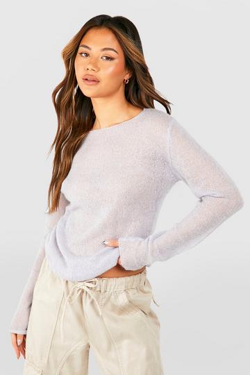 Sheer Fine Gauge Sweater sky blue