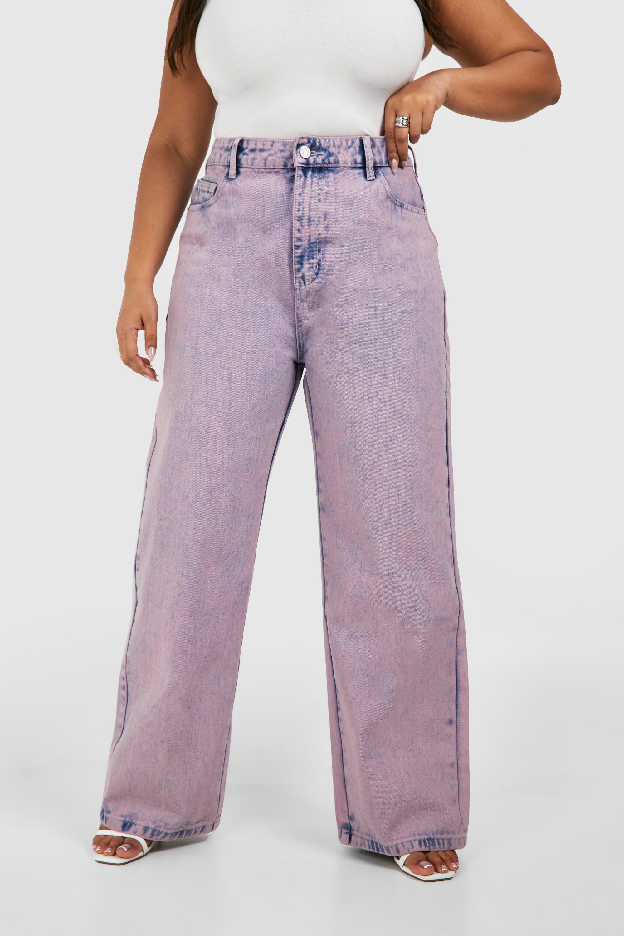 pois one wash denim(ピンク) ¥24,800 税込 Plus Pink Wash Straight Leg Jeans | boohoo