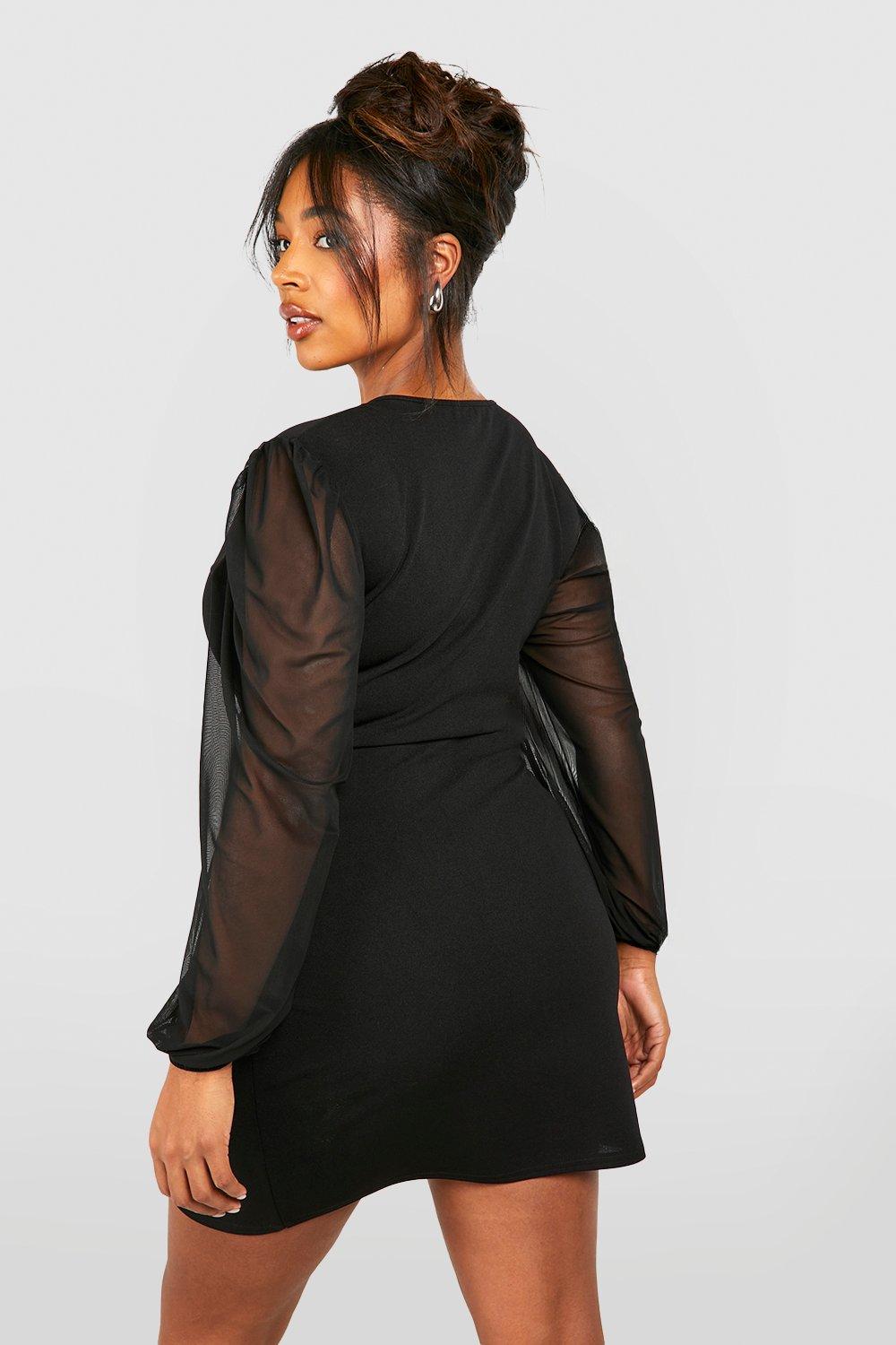 Simple black best sale wrap dress