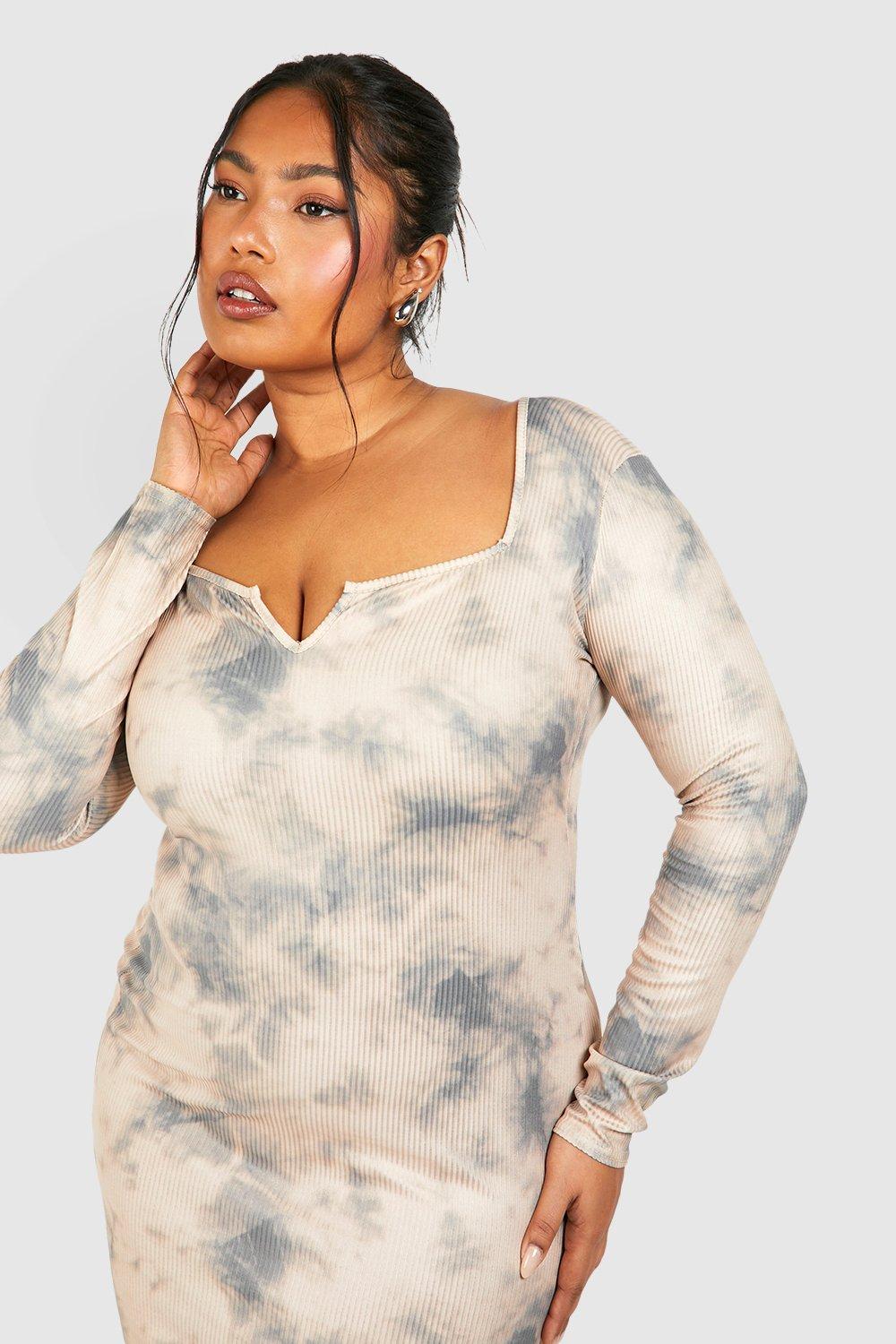 Plus size tie dye dress with sleeves best sale