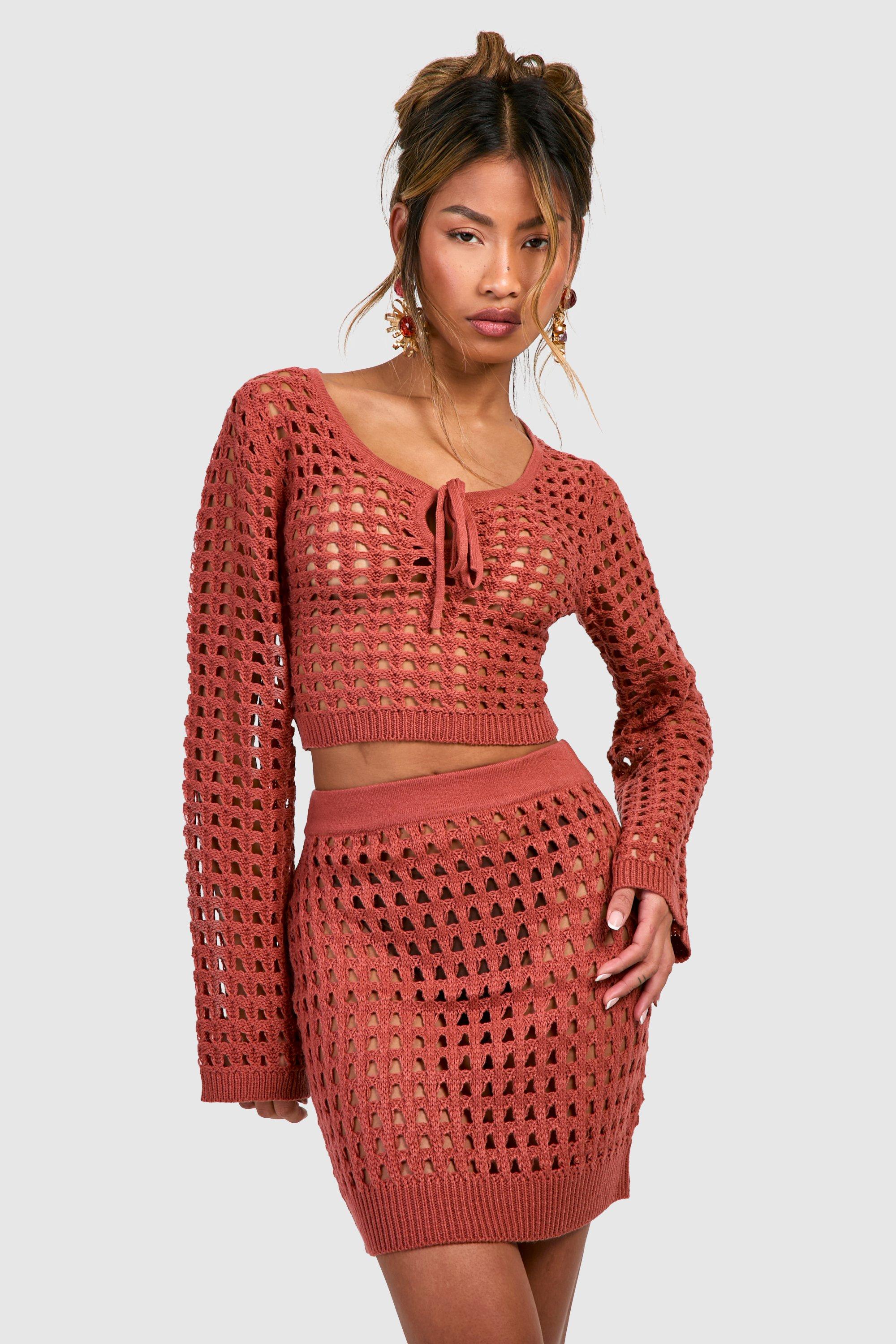 Mini jupe en crochet boohoo FR