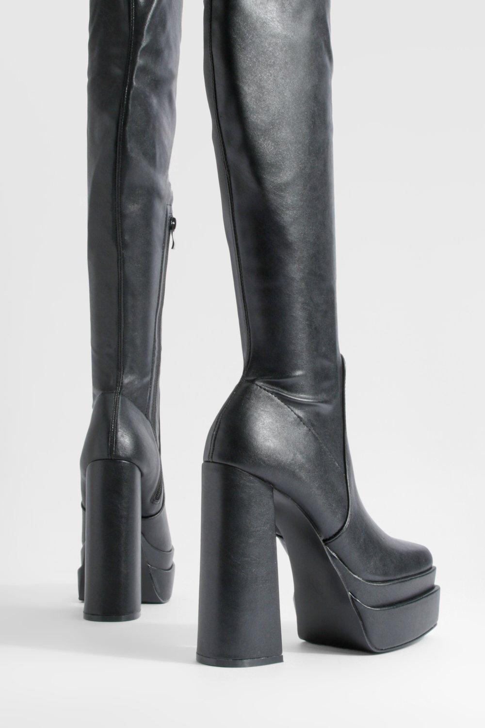 Boohoo best sale heeled boots