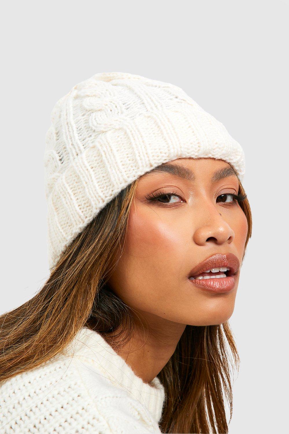 Cable knit deals beanie