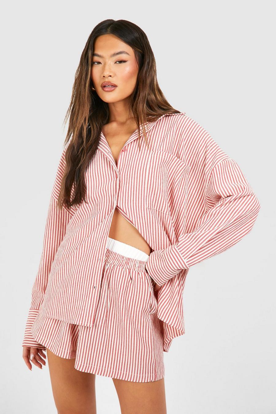 Spice Textured Stripe Relaxed Fit Shirt