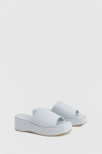 Blue Minimal Chunky Flatform Sandals