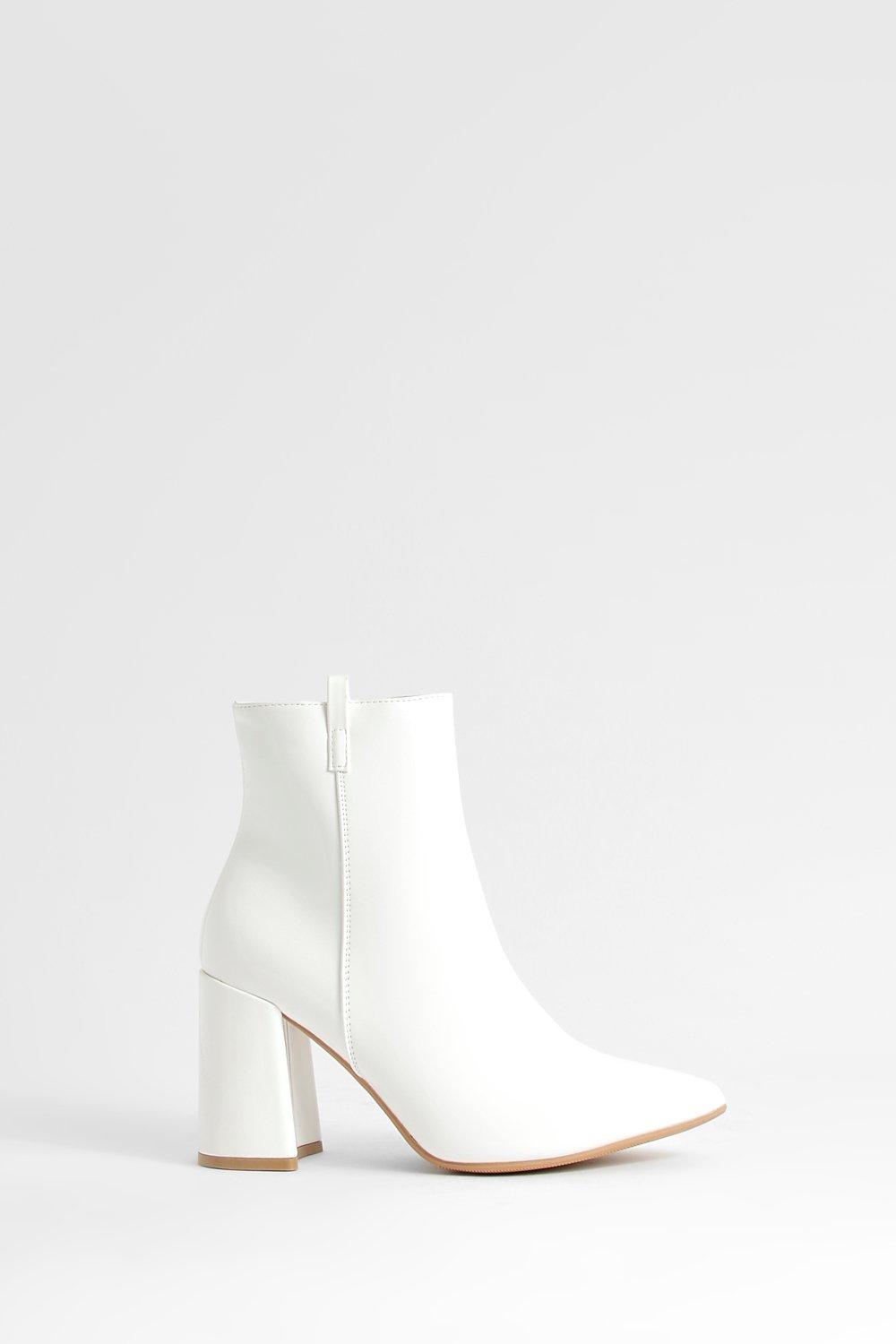 Wide Fit Block Heel Ankle Boots boohoo