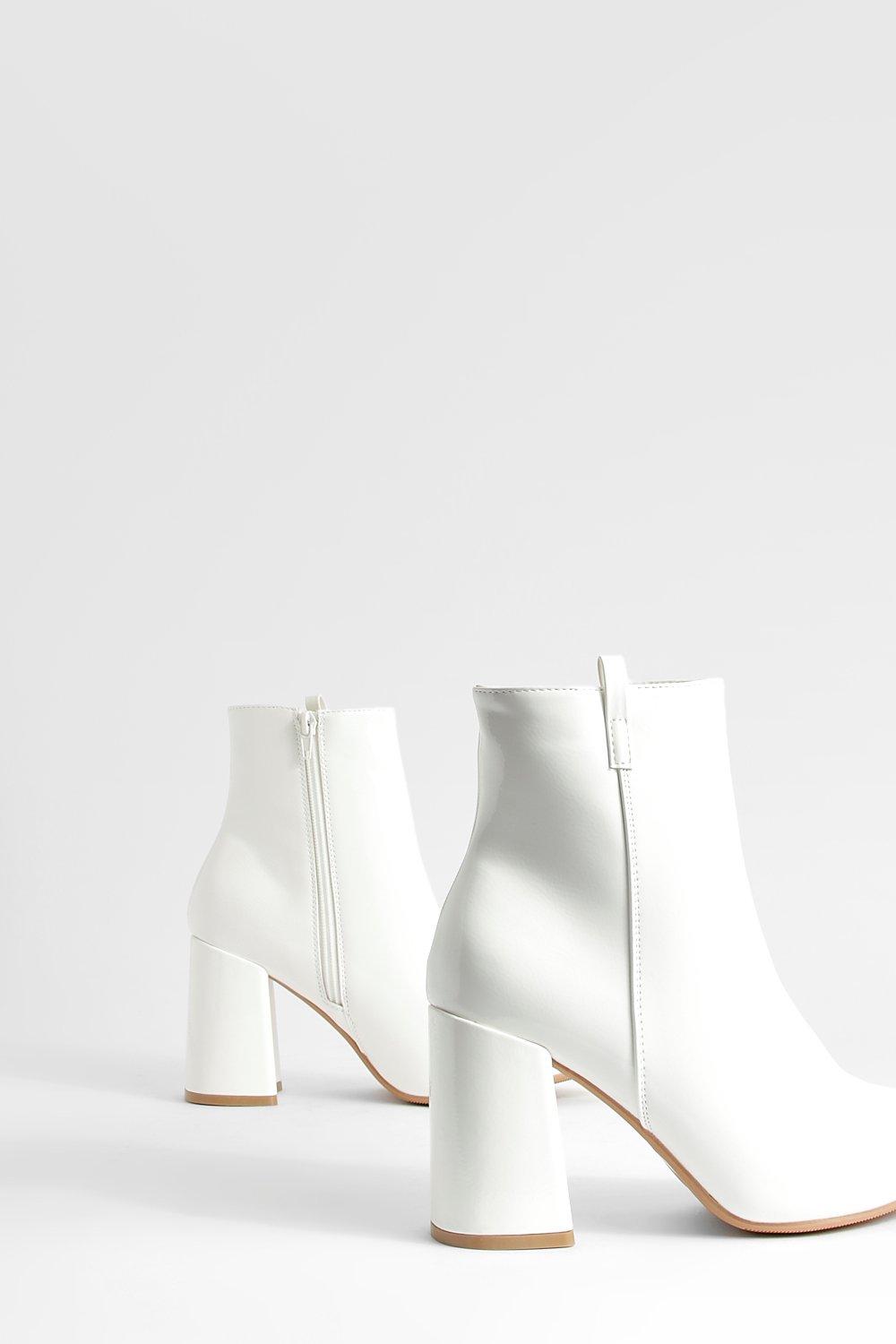 Boohoo white 2025 ankle boots