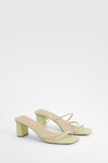 Wide Fit Strappy Low Block Heel Mule lime