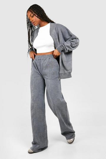 Tall Acid Wash Bomber Tracksuit charcoal