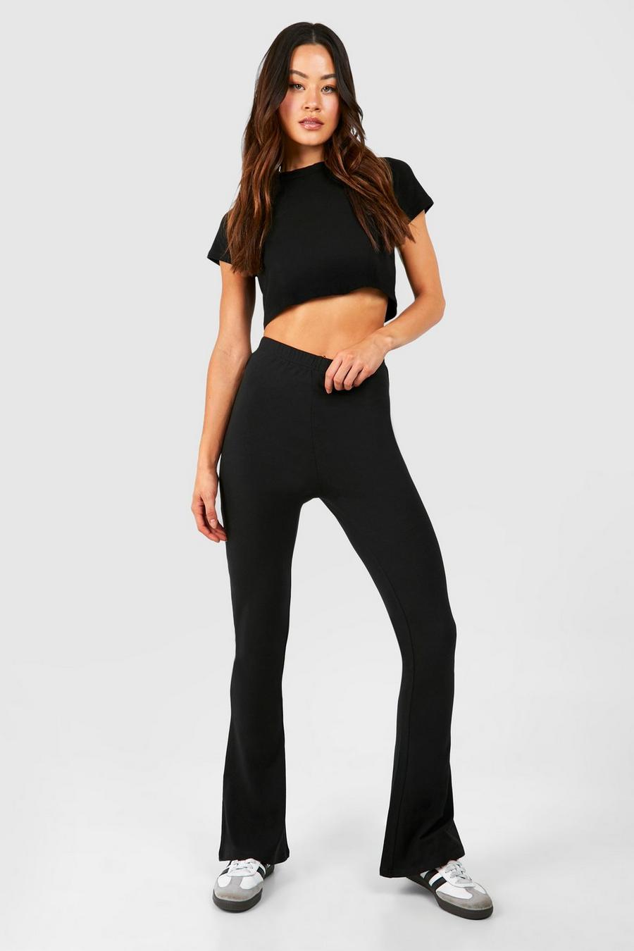 Black Tall Premium Super Soft Basic Flare Trousers image number 1