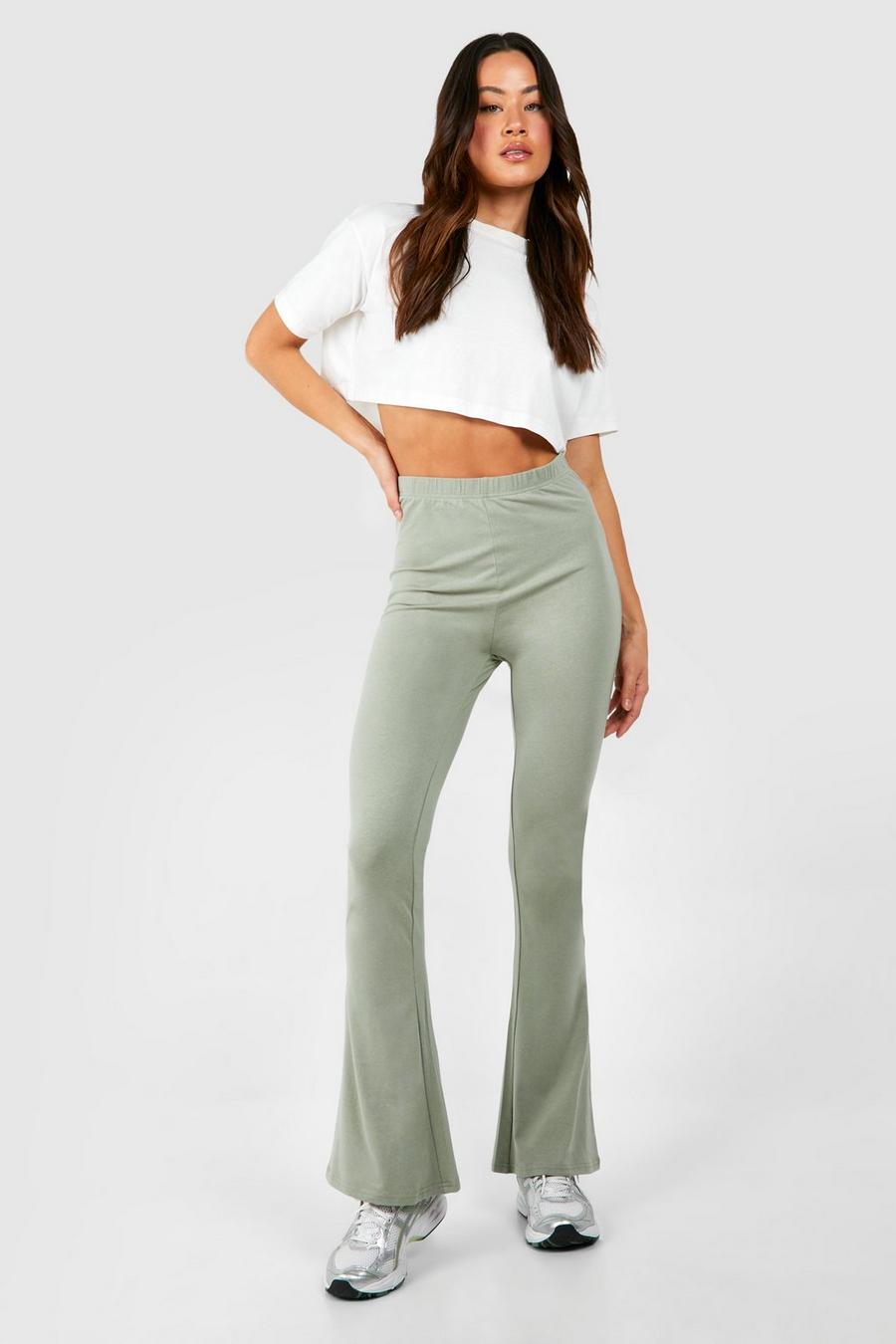 Olive Tall Premium Super Soft Basic Flare Trousers image number 1