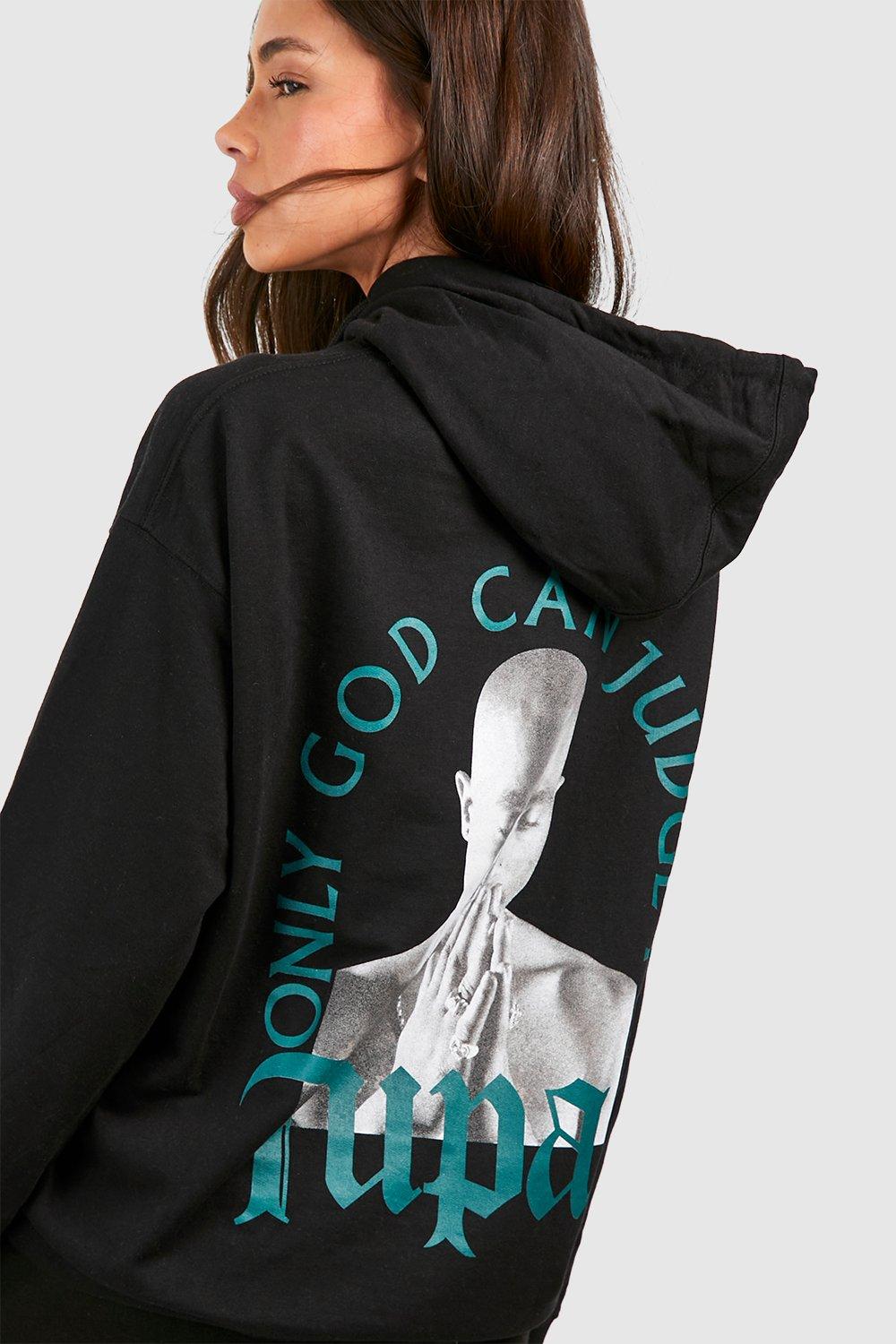 Tupac Licence Oversized Back Print Hoodie