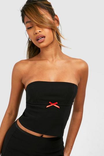 Bow Detail Bandeau Top black