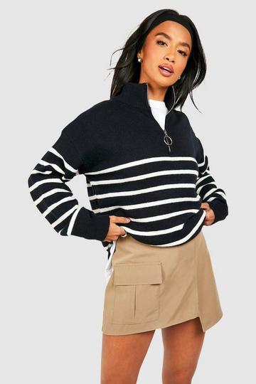 Petite - Jupe-short asymétrique utilitaire taupe
