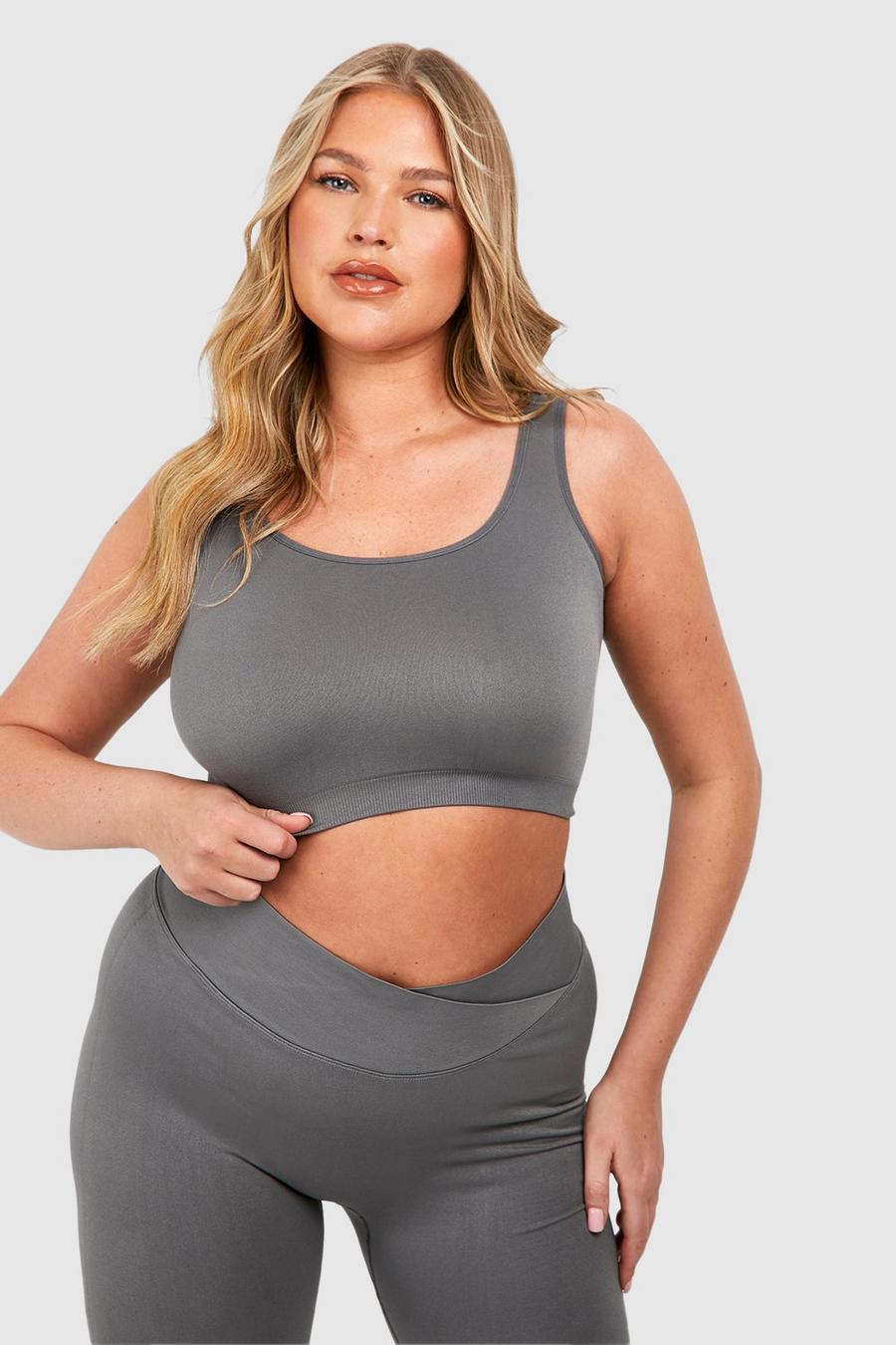 Charcoal Plus Seamless Sports Bra  image number 1