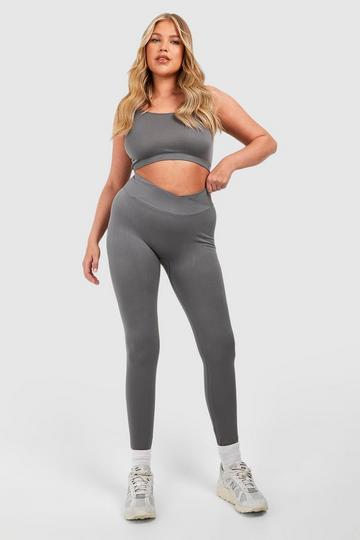 Plus Seamless V Waist Band Leggings charcoal