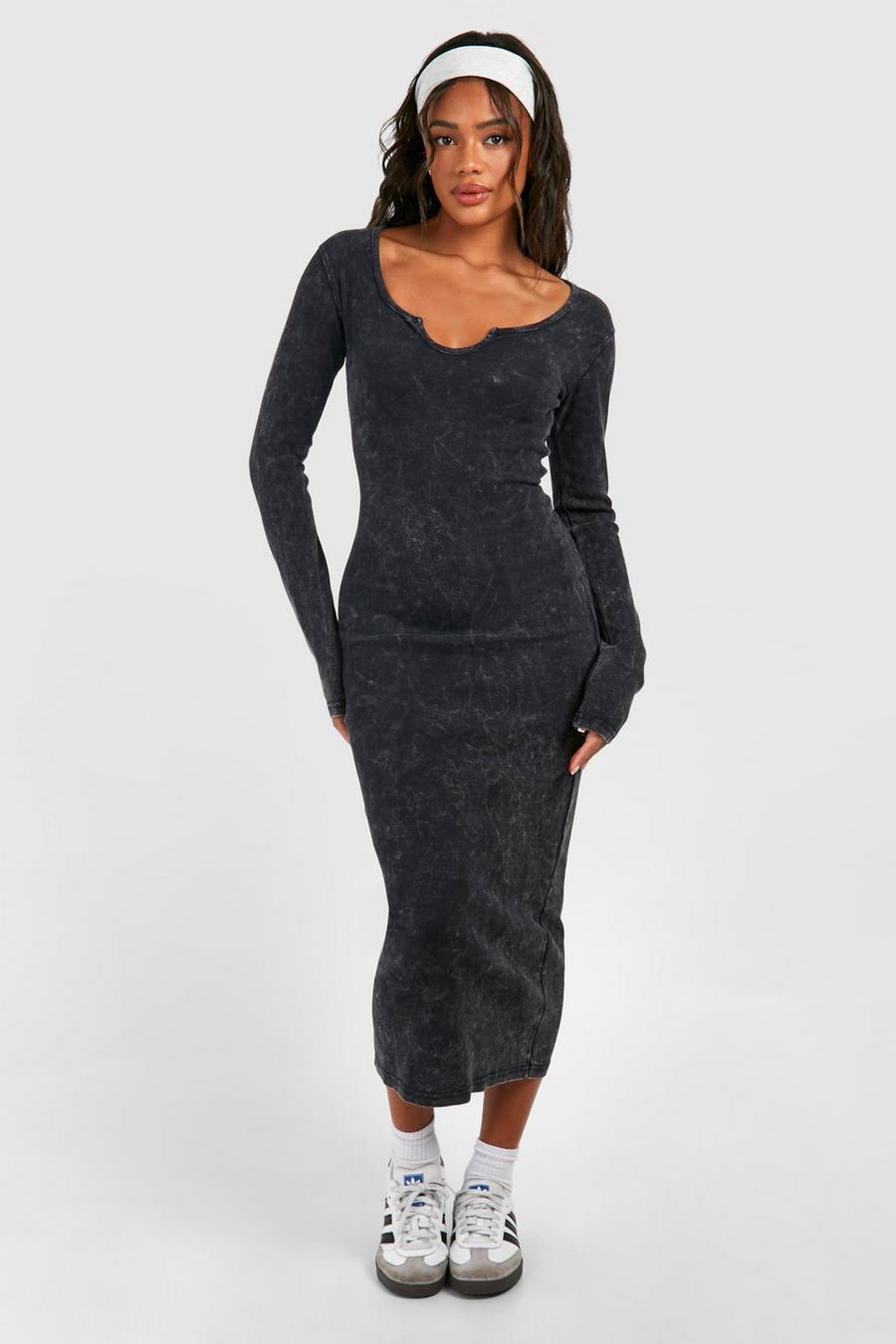 Sophisticated Aura Black Long Sleeve Bodycon Mini Dress