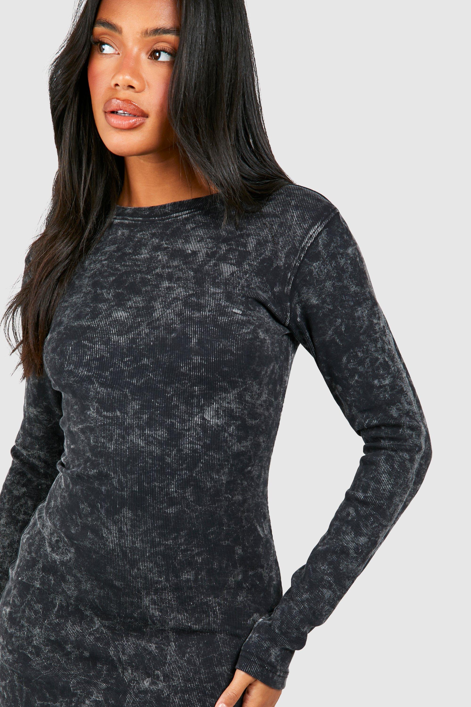 Black Glitter Long Sleeve Bodycon Mini Dress