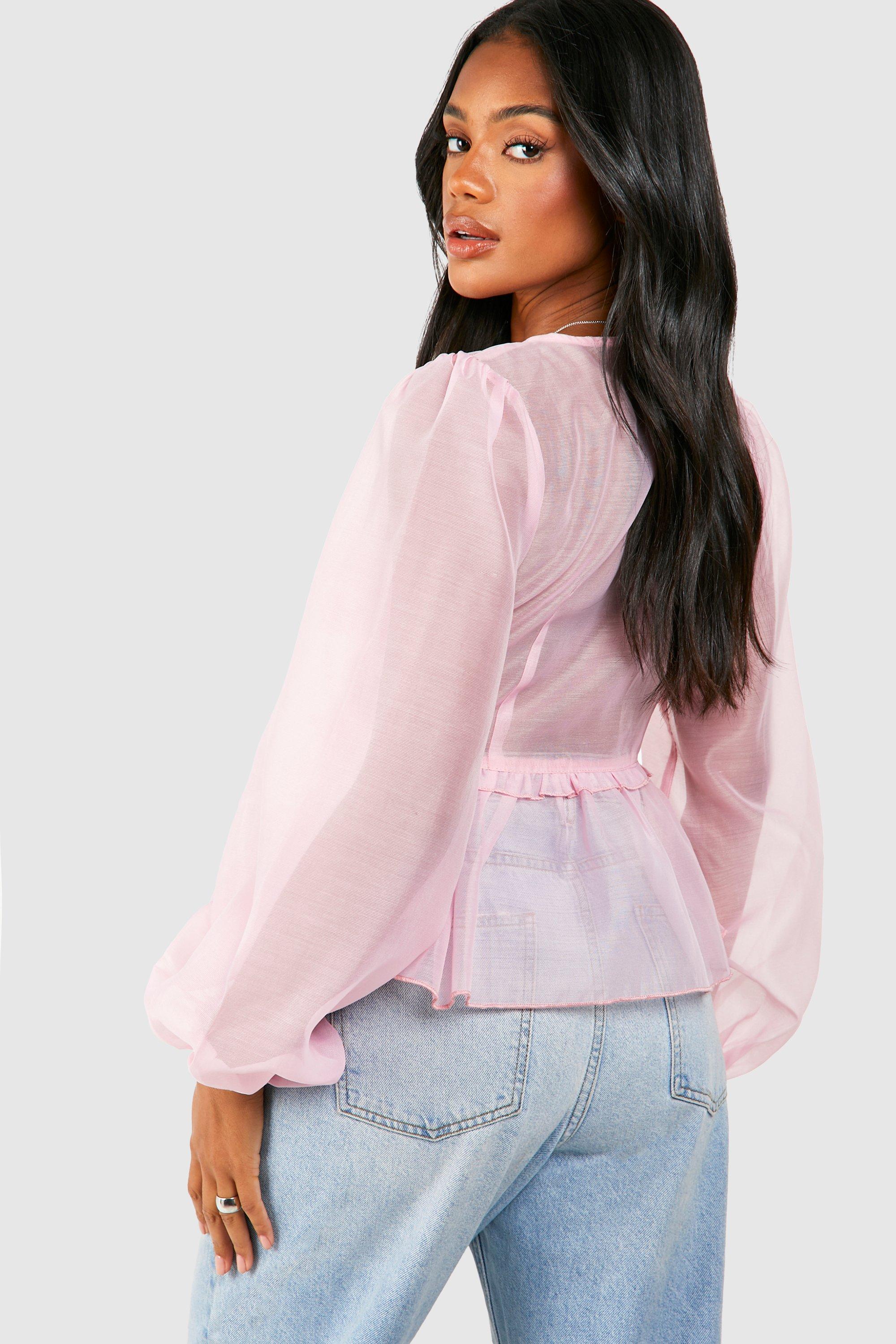 pink blouse boohoo