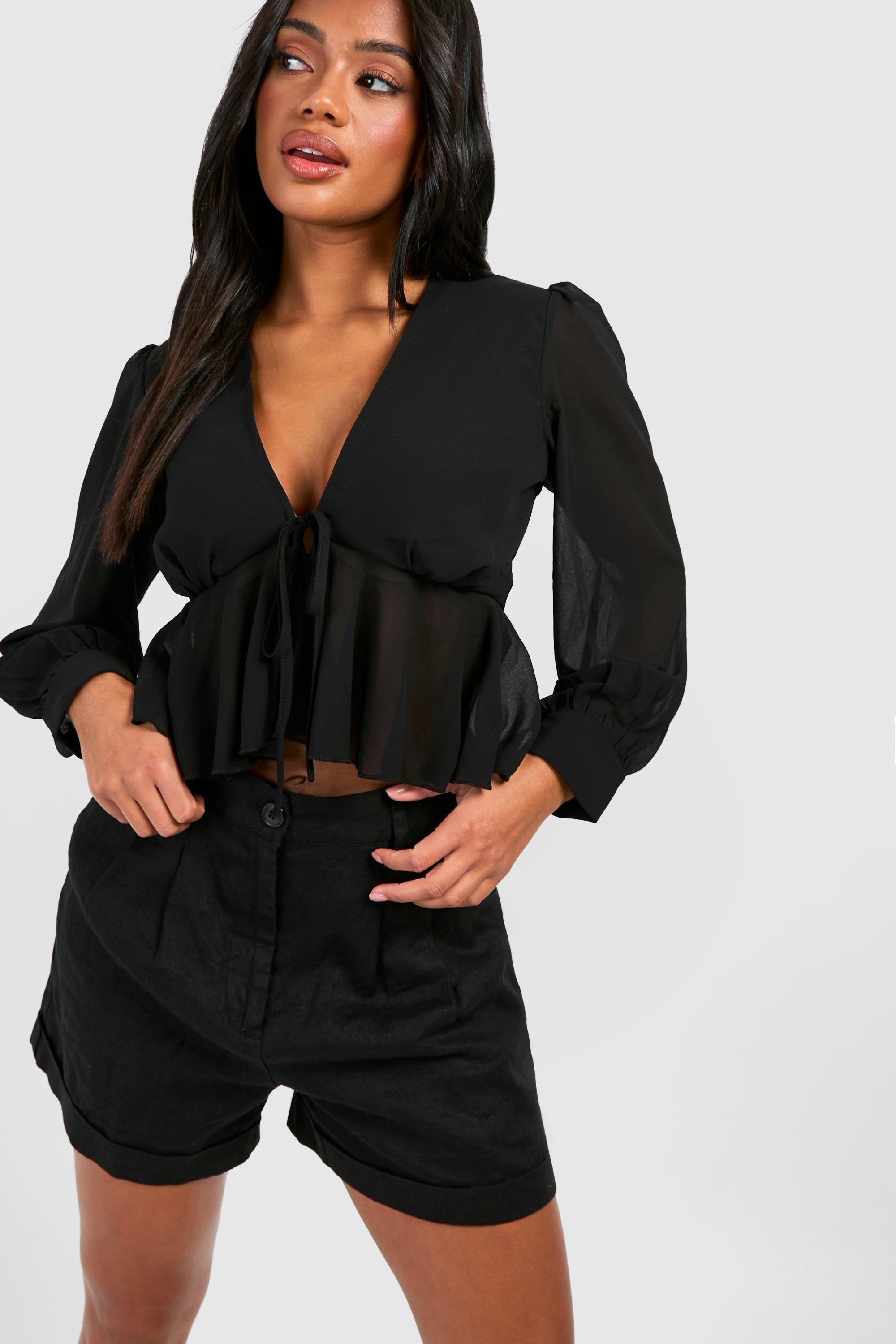 Peplum black blouse online